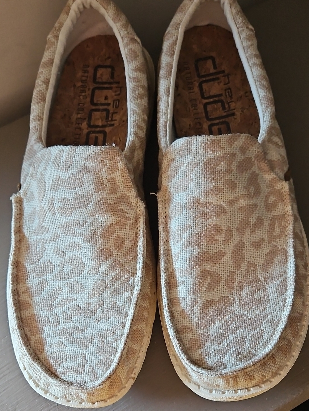 HEY DUDE MENS MISTY CHEETAH WOVEN SLIP ONS SZ 10